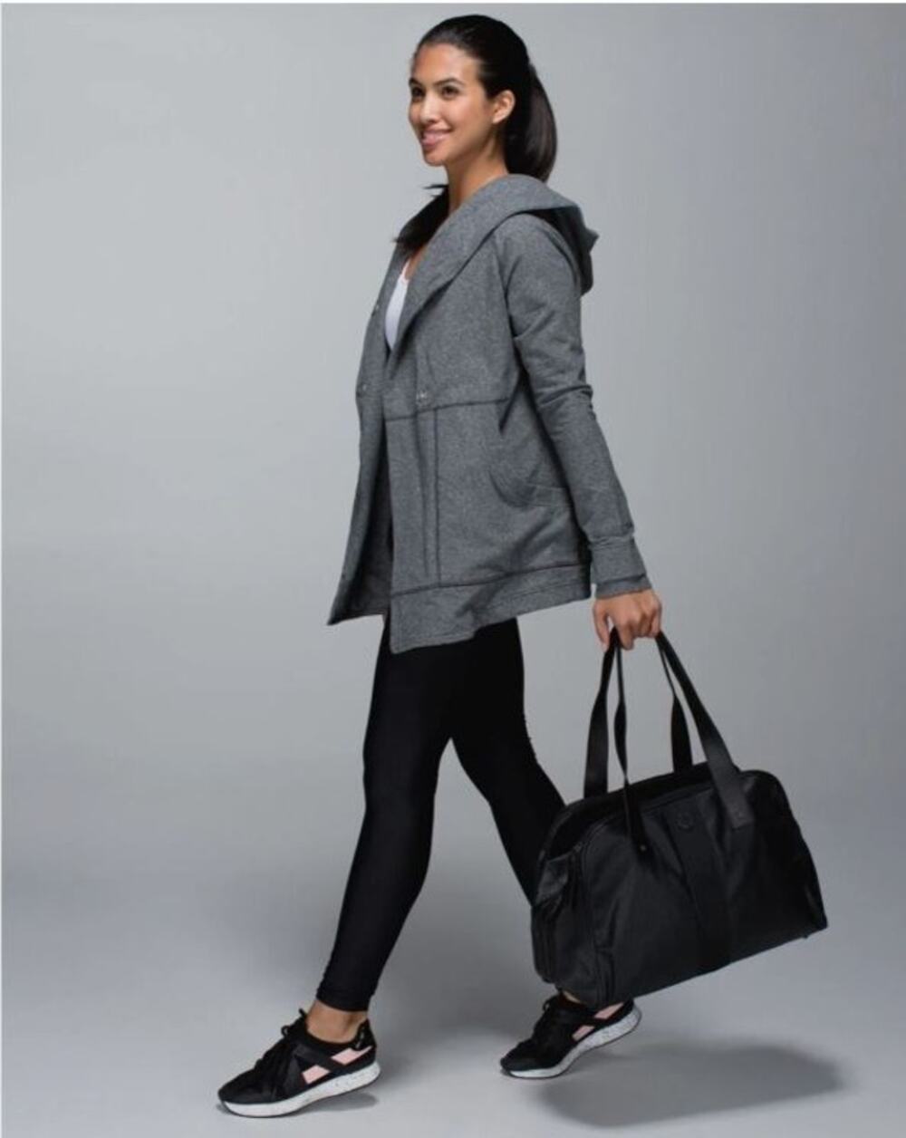 Lululemon Find Your Center Wrap Jacket Coat Hoodie Heathered Gray Loose Fit 10